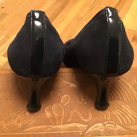 Rockport total motion trutech Kaiya black kitten heel pointy toe suede pumps 7 M - Picture 5 of 9